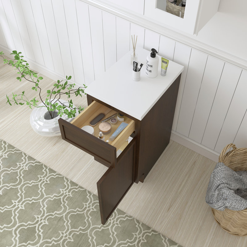 Base de meuble-lavabo simple 15 po seulement, Brun
