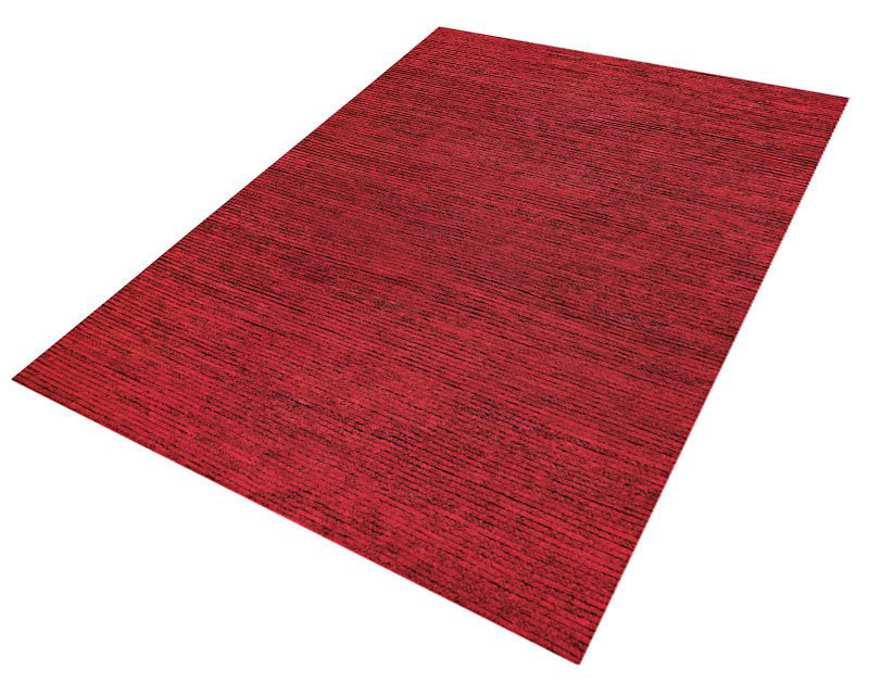 Hidden Path Striped Area Rug in Black/Red, Rectangle 8' x 10'