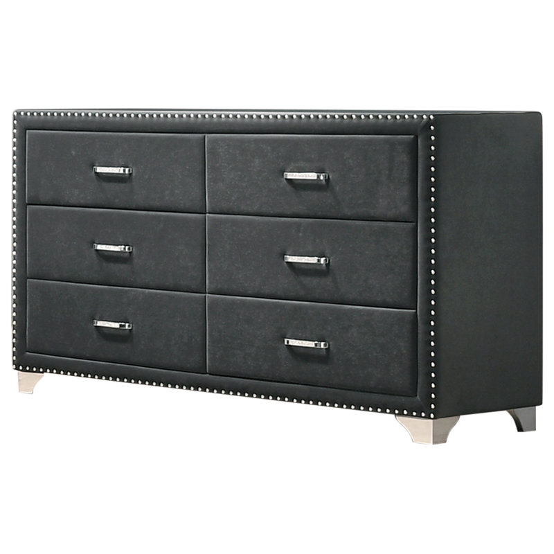 Ensemble de chambre avec grand lit 2 pièces avec commode Myo Grey