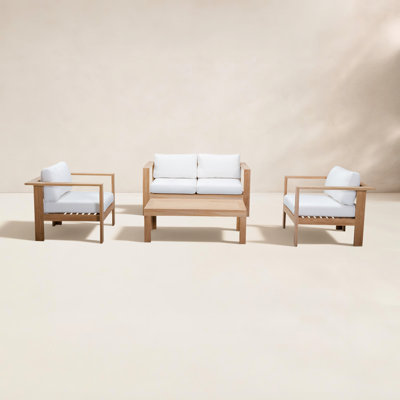 Sonoma Teak 4 - Person Patio Conversation Set with Cushions