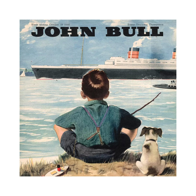 1946 John Bull Magazine Cover 1 Piece Wall Art on Canvas, 45.72 cm H x 45.72 cm W x 1.91 cm D, Canvas