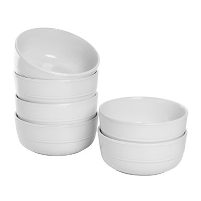 Double Line 6.25"/24 Oz Cereal Bowl, Set Of 6, White
