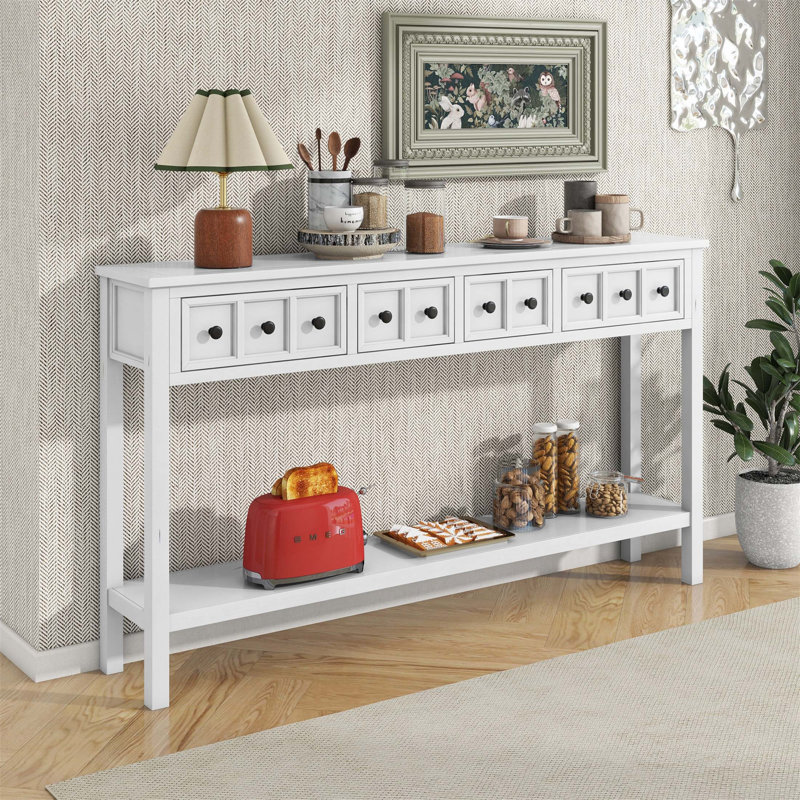 Table d'appoint Tarsita, Blanc antique