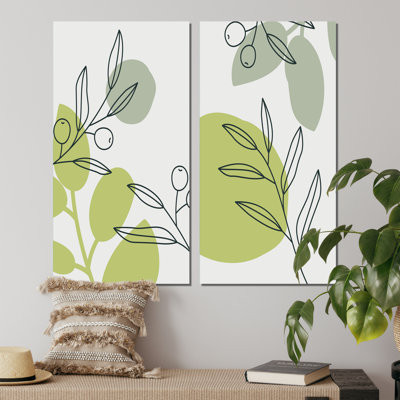 Minimalistic Creative Designs in Retro Colors III - ensemble de 2 peintures