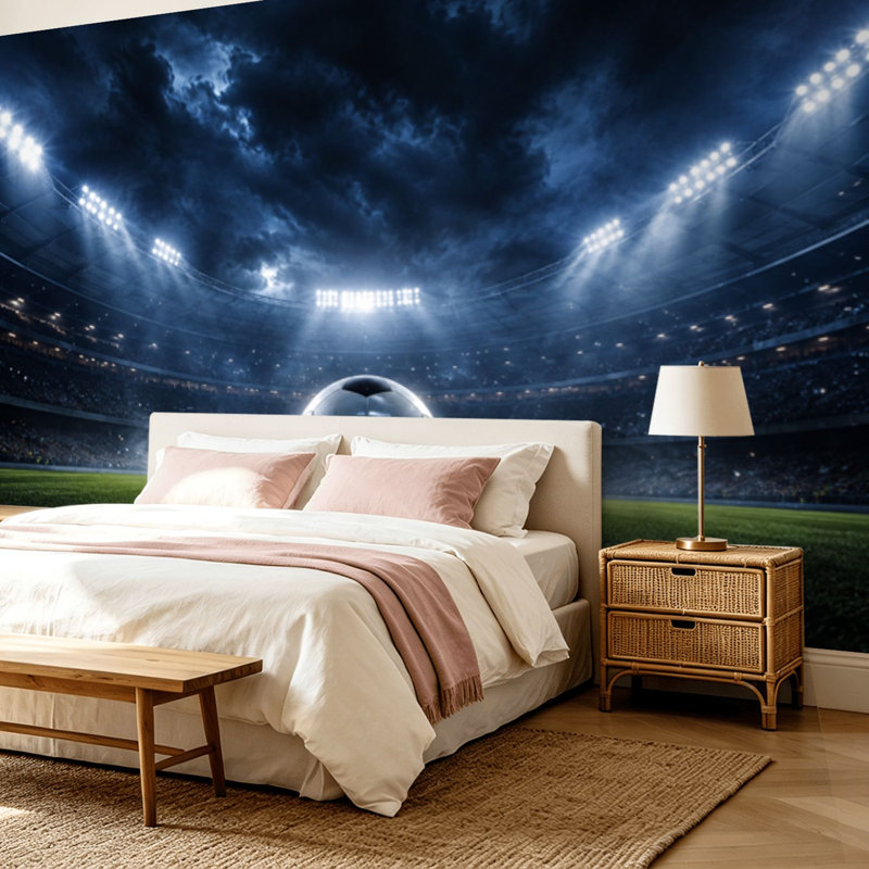 Papier peint adhésif pelez et collez, stade de soccer, auto-adhésif et amovible, 68.88" L x 96" W