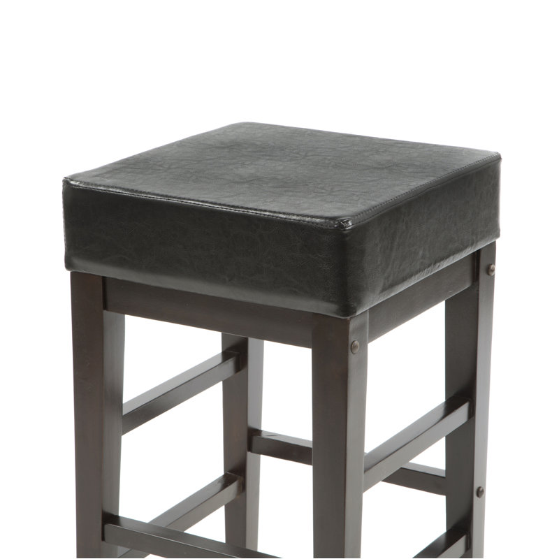 Solid Wood Counter Stool, Crimson Red, Counter Stool (25" Seat Height)