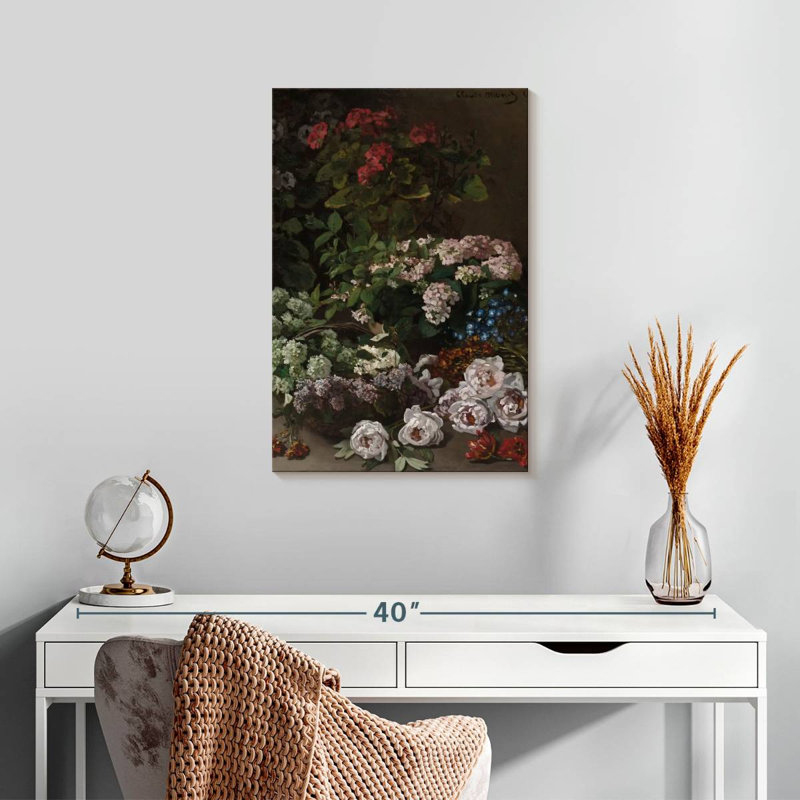 Harnek fleurs printanières 1864, H 24 po x l 16 po
