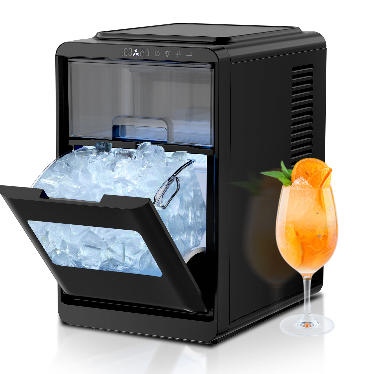 Electactic Crescent Ice Maker - 26.46Lbs/24H, 15Min Quick Ice, Auto Clean | Fridge.com