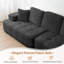 Canapé modulaire 111 po sans assemblage en nuage, siège plus profond en velours côtelé pour salon, noir-2042262680