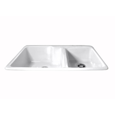 Huntington 36'' L Double Bowl Cast Iron Kitchen Sink