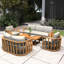 5-Piece Acacia Wood Modular Outdoor Sofa Set