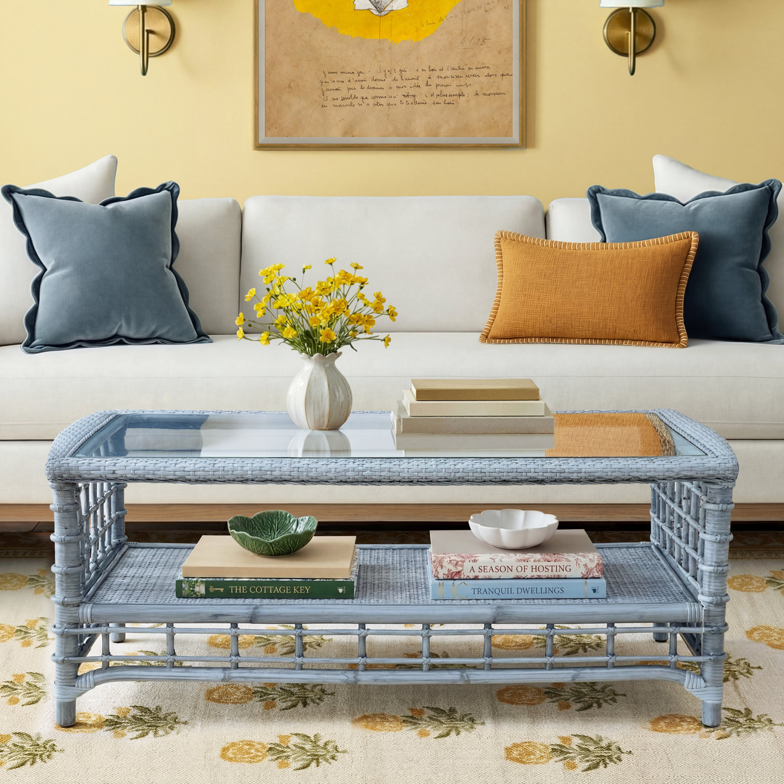 Luca Single Coffee Table, Sea Glass