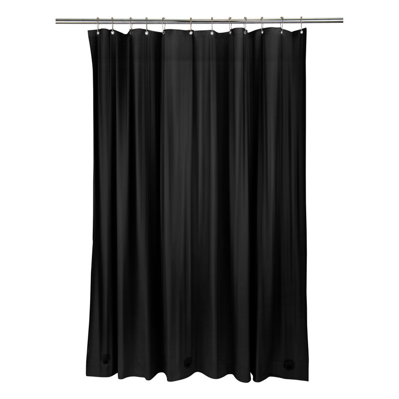 Doublure de rideau de douche en vinyle Saurav, Noir