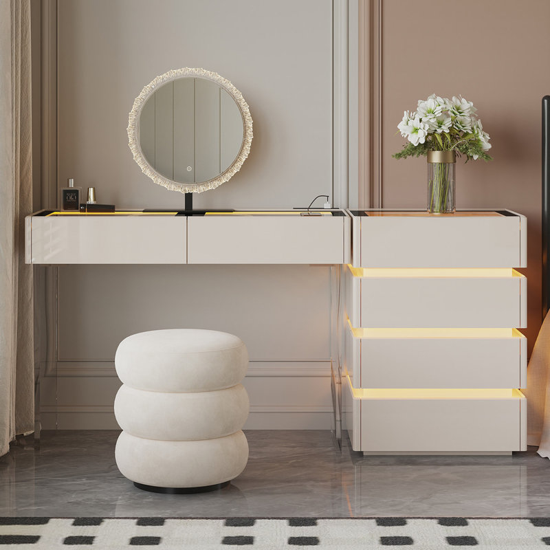 Meuble-lavabo flottant de luxe 31,5 po Modern Light