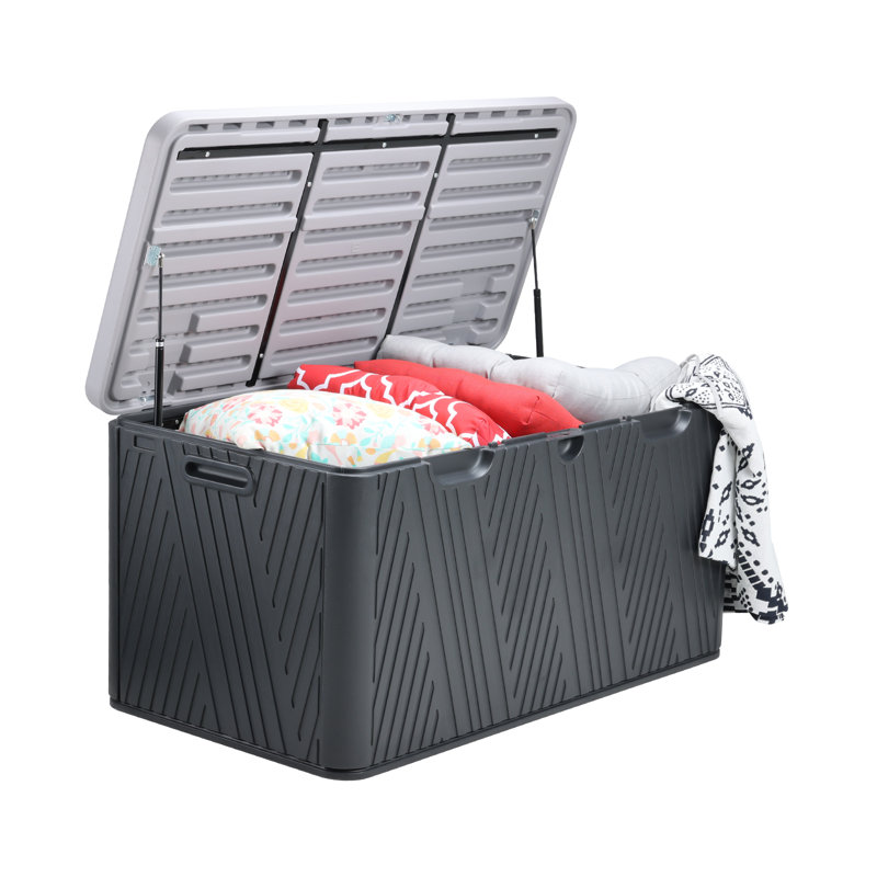 Boîte de rangement verrouillable en plastique 85 gallons Aoodor, Noir