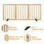 Barrière pour animaux autoportante en bambou pliable à 3 panneaux avec pieds de support pour escaliers-615029871