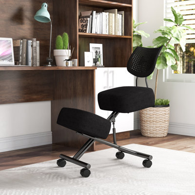 Philippa Backed Adjustable Height Ergonomic Kneeling Chair Wheels