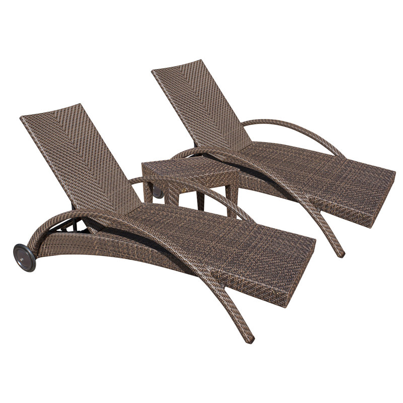 Arrison Outdoor Metal Chaise Lounge , Cushion Included, Canvas Canvas Sunbrella® Canvas