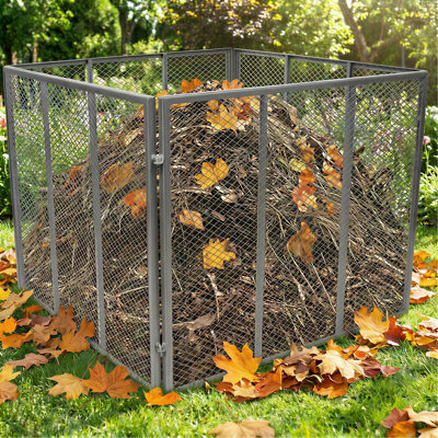 172 Gallon Large Outdoor Compost Bin, Heavy-Duty Rust-Proof Metal Wire Mesh Garden Composter, Tool-Free Assembly Square Compost Cage for Yard Waste and Kitchen Scraps