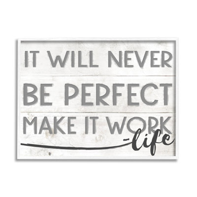«Make It Work Inspirational Family Word Design», reproduction d'art textuel sur toile