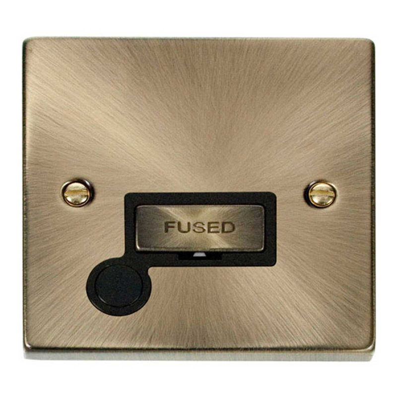 Antique Brass 13A Fused Ingot Connection Unit With Flex