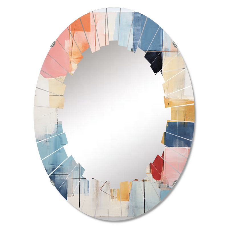 Menkent - Miroir mural Mid-Century ovale, 30 po x 20 po