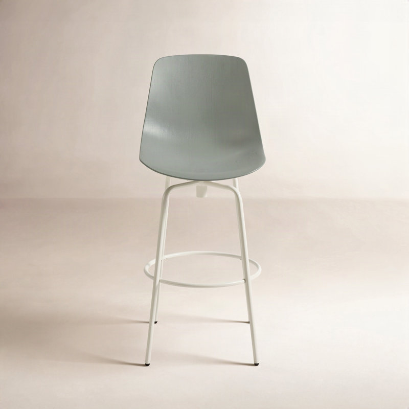 Clean Cut Swivel Stool with Metal Frame, Bar Stool (31" Seat Height), Gray Green