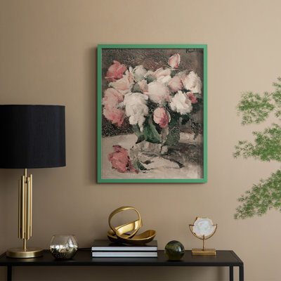 Reproduction florale vintage avec encadrement CCL XXXIV - bois massif