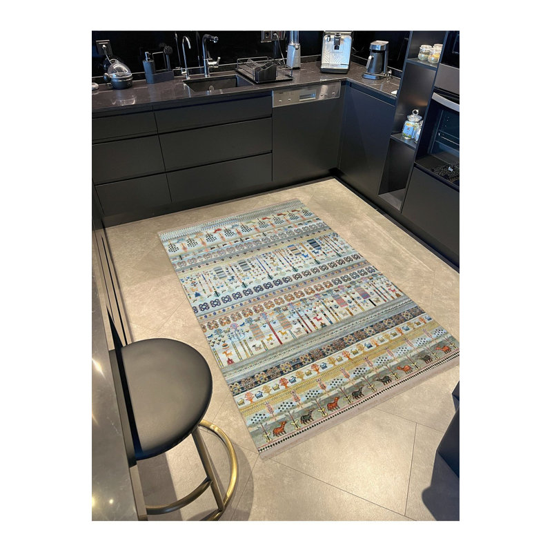 Tapis décoratif multicolore lavable à la machine à motif animalier multicolore de la collection Barcelona