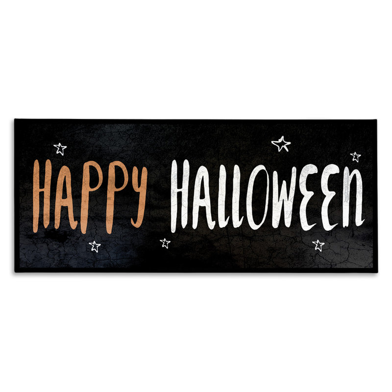 «Happy Halloween Spooky Stars», art textuel sur toile tendue, 13" H x 30" W
