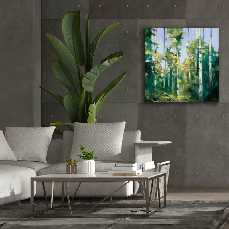 "Epic Graffiti" Birches "par Julia Purinton, art mural sur toile, H 37 po x l 37 po x P 1,5 po
