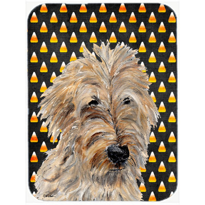 Planche à découper en verre 2 caroline trésors goldendoodle Halloween Candy Corn