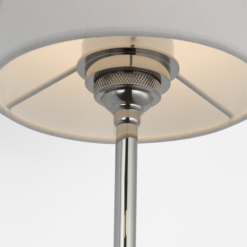 Thomas O'Brien Hulton 17" Cordless Single Sconce with Linen Shade, Polished Nickel