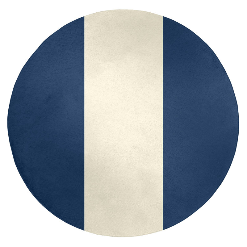 Chenille Striped Indoor Rug, Round 5'