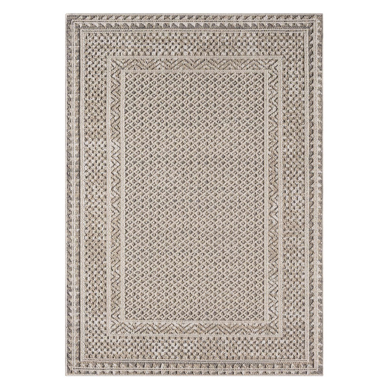 Dravin Polypropylene Beige Indoor/Outdoor Rug, Rectangle 5'3" x 7'3"
