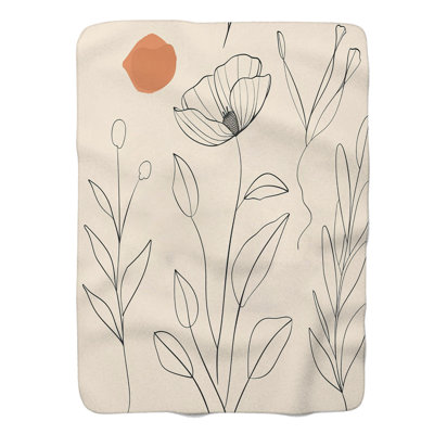 Rustic Boho Blossoms - Couverture sherpa de qualité supérieure 1 pièce