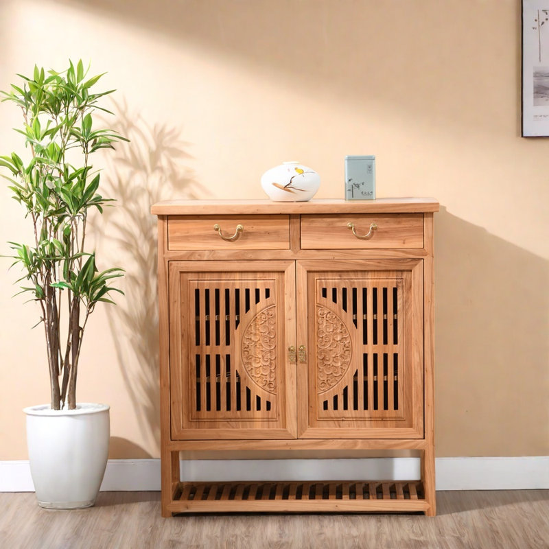 Armoire console en bois d'orme massif