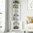 Tall Corner Storage Cabinet With 2 Doors, 5-Tier Metal Shelves, Freestanding Space-Saving Furniture For Kitchen, Living Room, Bathroom, And Laundry Room