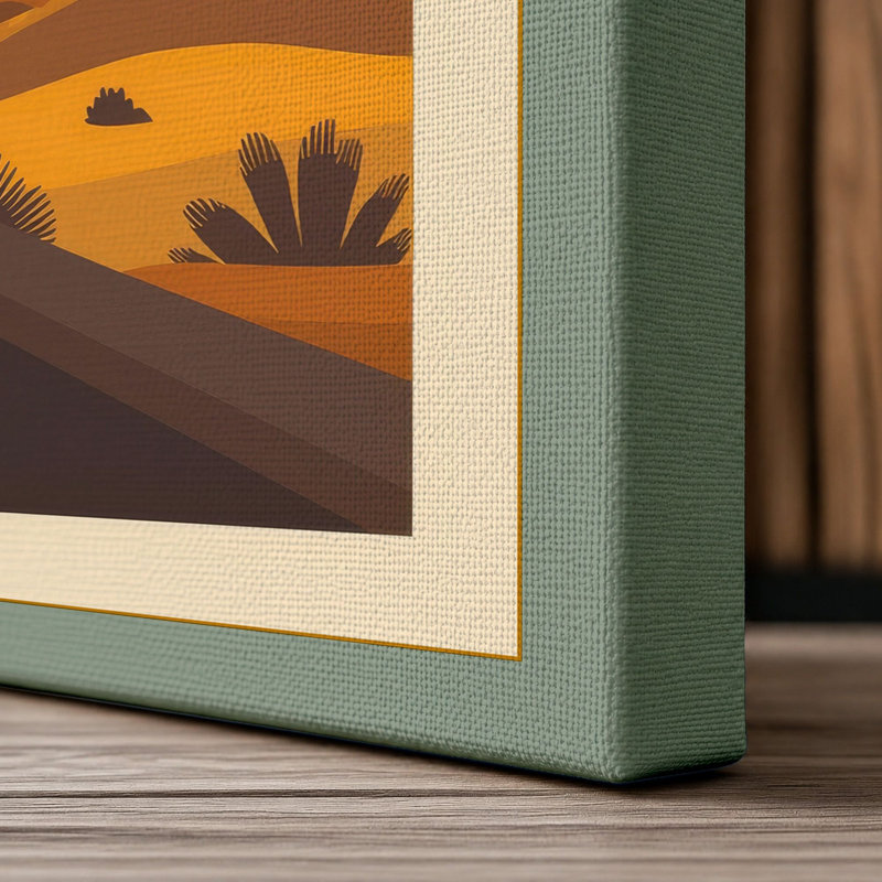 Desert Under Stars Rustic - Wrapped Canvas, 36x24 - 91.4 x 61.0 cm, Sage Border