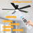 52 Inch Low Profile Flush Mount Ceiling Fan 6CCT Dimmable LED Light 6-Speed Reversible Remote