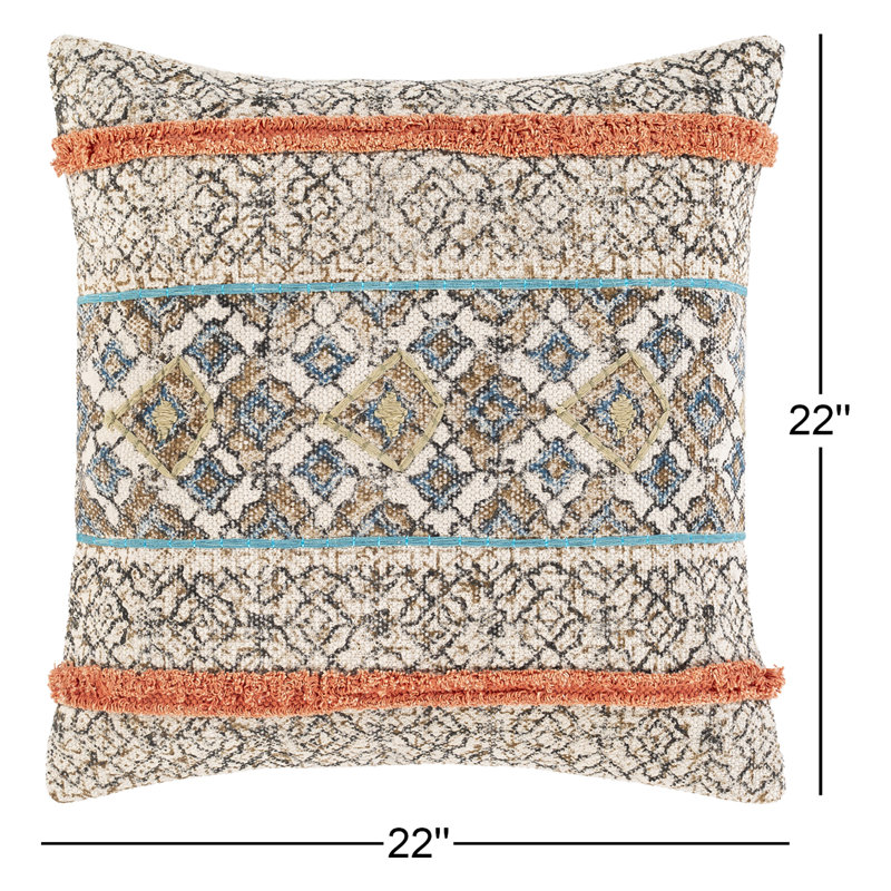 Coussin en coton Scott, H 22 po x l 22 po, Polyester/ Bourre en polyester
