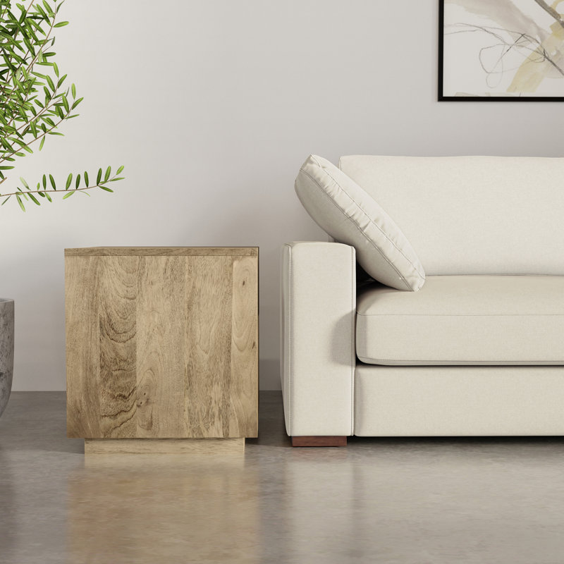 Lockhart Natural Mango Wood Square Side Table, 20 inch