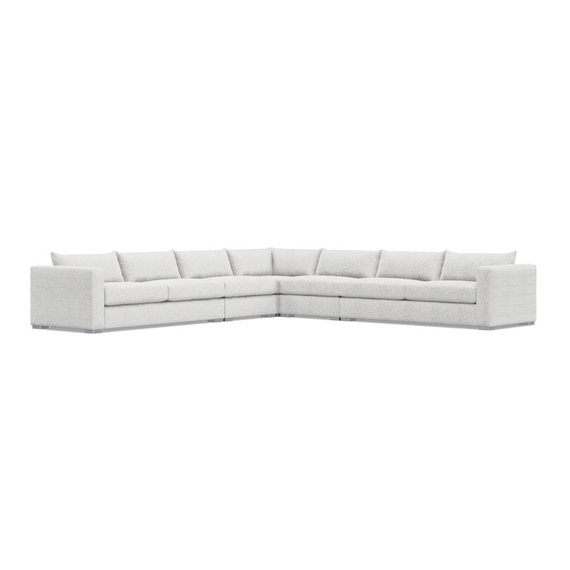Sectional, 32.5" H x 157" W x 157" D, Cream Polyester