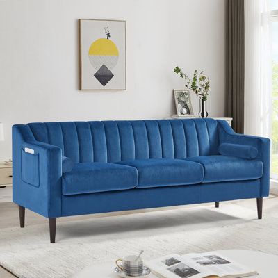 Isberga 77.17'' Velvet Flared Arm Sofa -  Mercer41, 217C9069E221463BA1FE71B00311D208