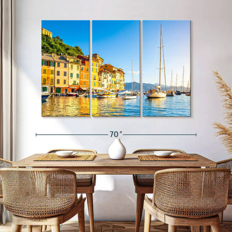 Bateaux Gillard au large de Portofino, H 42 po x l 65 po