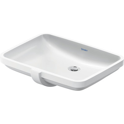 No.1 White Ceramic Rectangular Undermount Bathroom Sink with Overflow