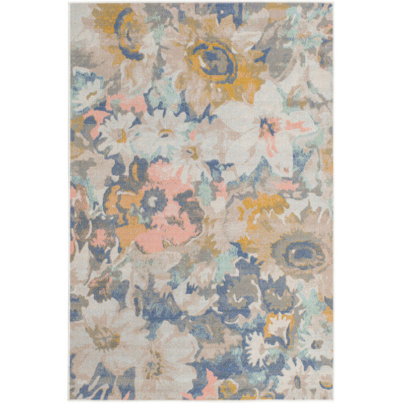 Floral Indoor Rug, Rectangle 4' x 6'