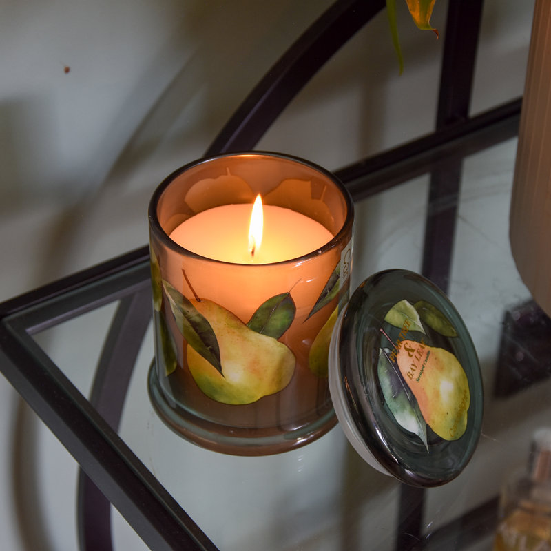 Scented Jar Candle with Glass Holder