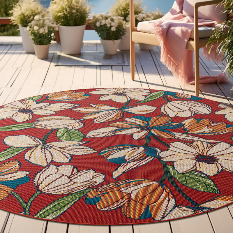 Tapis intérieur / extérieur Camalu Marlenia, Rond 4 pi 1 po