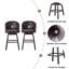 Tabouret tournant à 360 degrés avec garniture cloutée, ensemble de 2-476222699